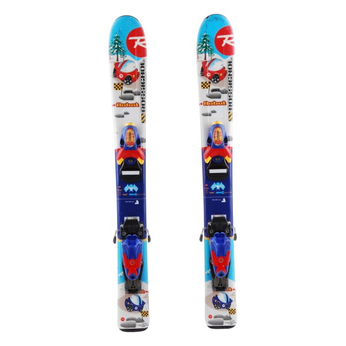 Ski occasion junior Rossignol Robot Cars Qualité A + fixations