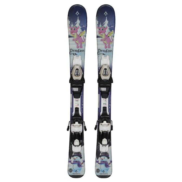 Ski occasion junior Tecnopro Dragon Girl + fixations - Qualité A