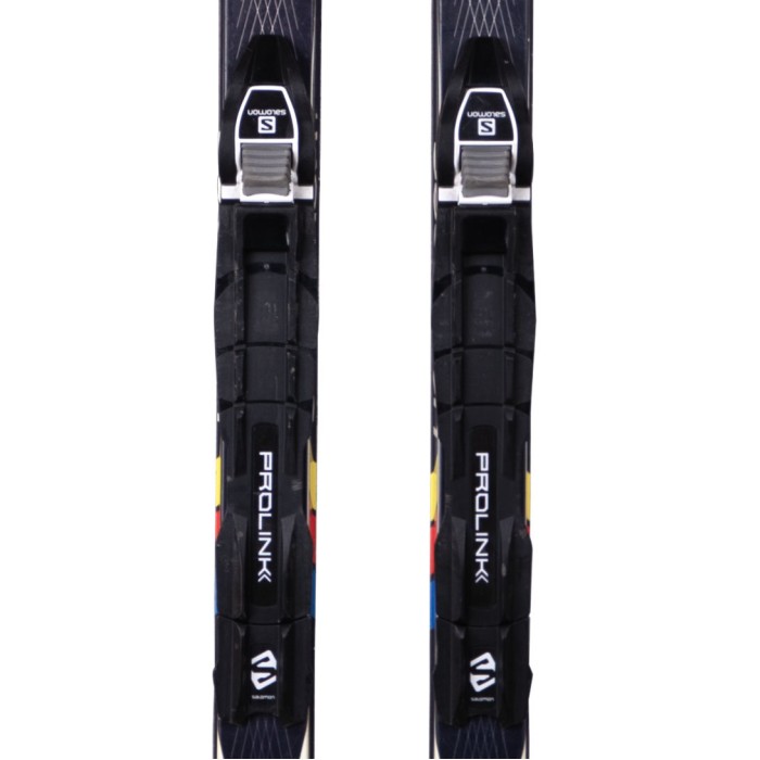 Ski de fond occasion junior Salomon Team Racing GR + fixation Prolink - Qualité A