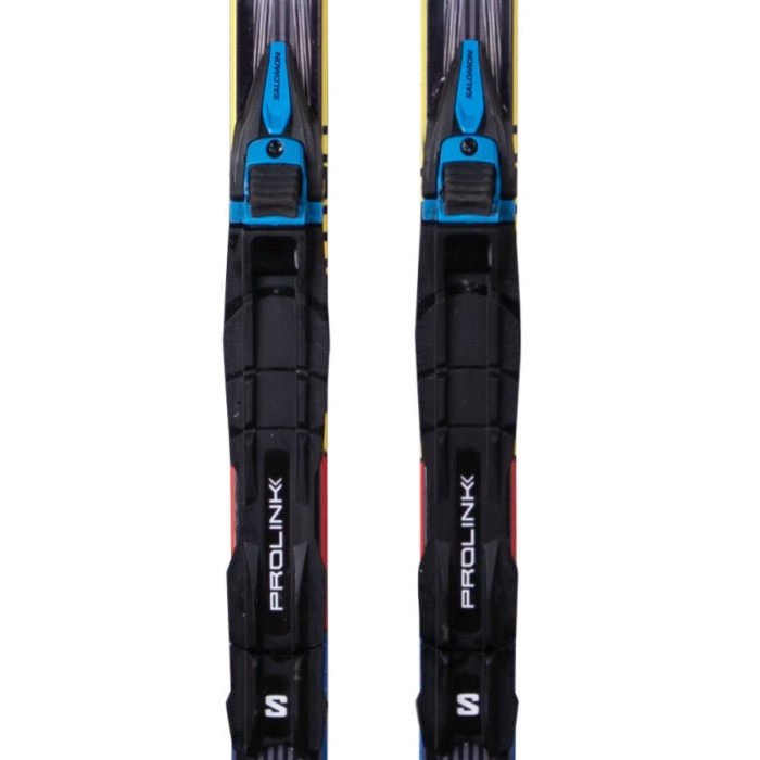 Sci di fondo classico da sciolinare Salomon Equipe Jr CL + attacchi Prolink - Qualità A