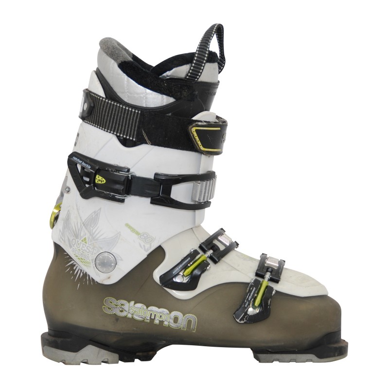Chaussure de ski Occasion Salomon quest access 80 kaki/blanc noir/blanc 2ème choix