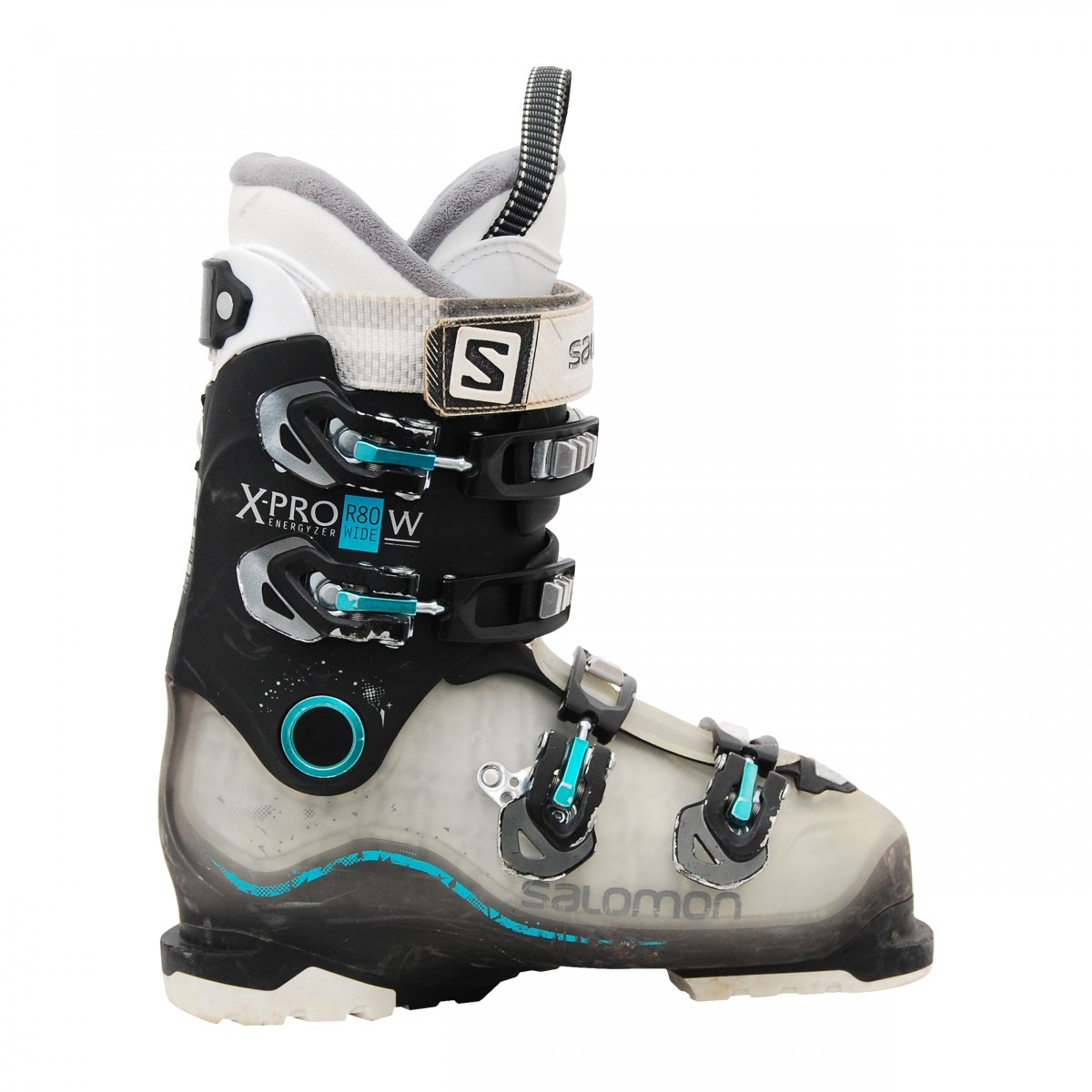 Botas de esquí usadas r80w negro/translúcido/azul