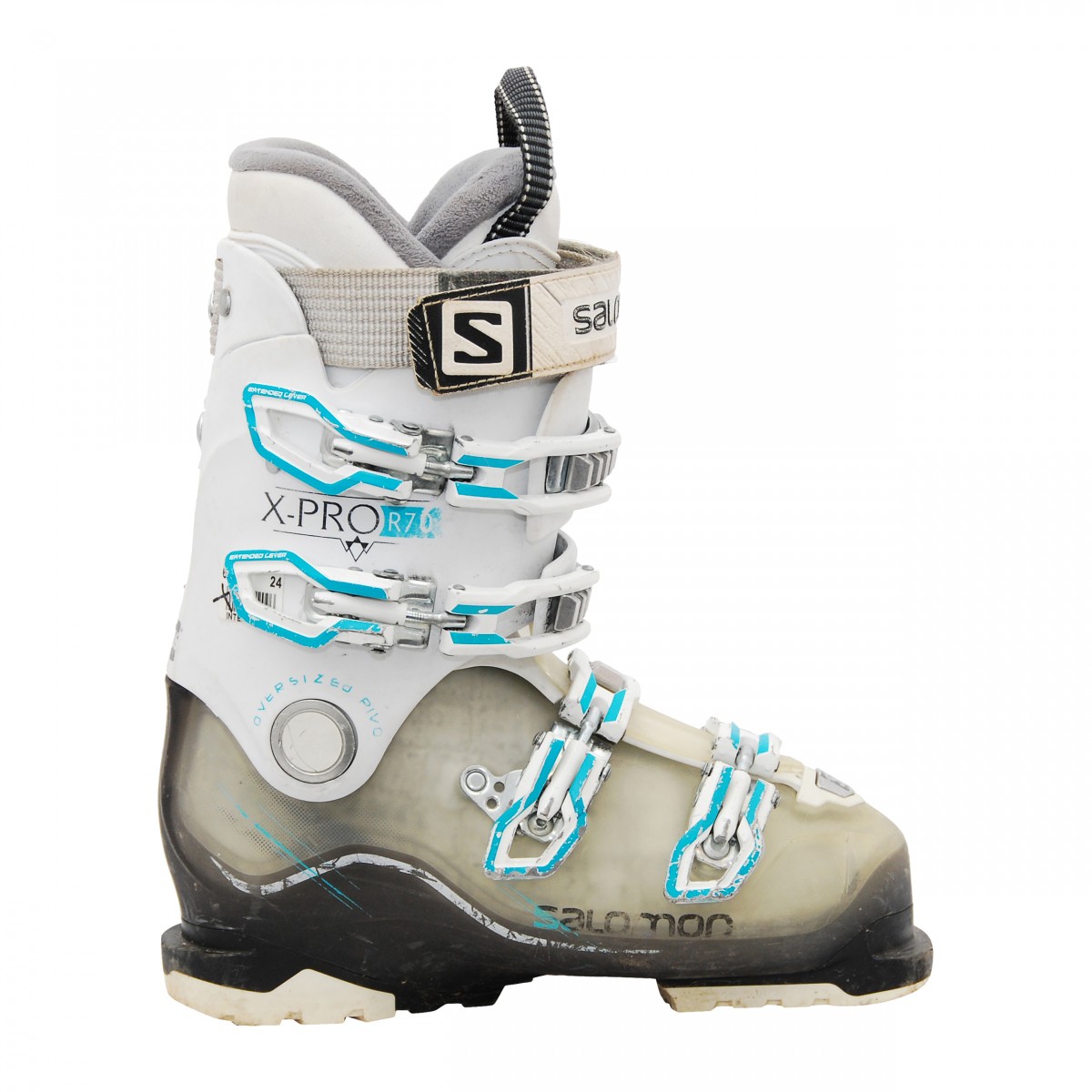 Used ski boot Salomon r70w black blue