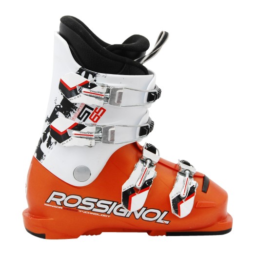 Bota de esquí junior usada Rossignol Radical WC SI65/70 blanco/naranja