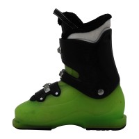 Chaussure de ski d'occasion junior Salomon T2 T3 rouge translucide noir