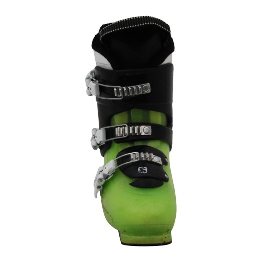Chaussure de ski d'occasion junior Salomon T2 T3 noir/vert qualité A