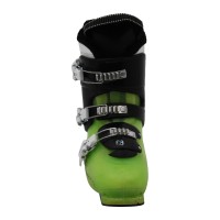 Chaussure de ski d'occasion junior Salomon T2 T3 rouge translucide noir