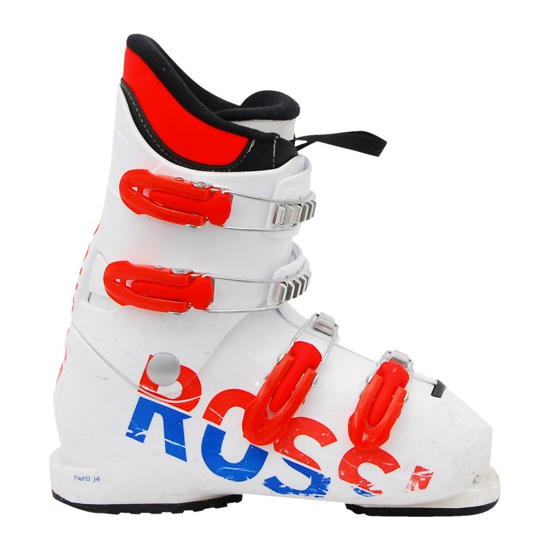 Chaussure de ski occasion junior Rossignol Hero J3/J4 orange bleu qualité A