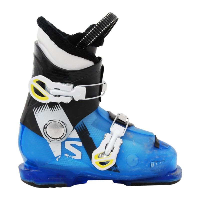 Chaussure de ski d'occasion junior Salomon T2/T3 jr noir bleu qualité A