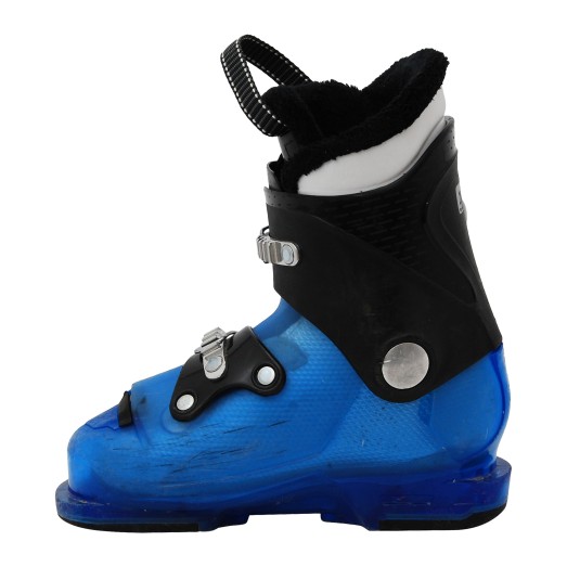 Chaussure de ski d'occasion junior Salomon T2/T3 jr noir bleu qualité A