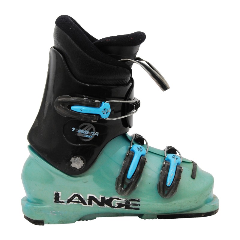Chaussure de ski occasion junior Lange Team 7/8R noir et bleu qualité A