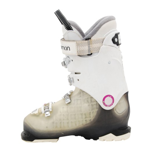 Chaussure ski occasion Salomon Xpro r70w wide blanc rose qualité A