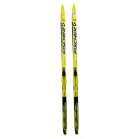 Ski de fond occasion Fischer RCS Sprint Crown yellow Junior + fixation norme NNN