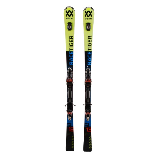  Esquís usados Volkl Racetiger Speedwall SL amarillos + fijaciones
