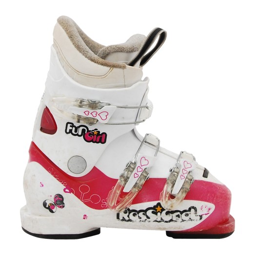 Chaussure de ski occasion junior Rossignol fun girl blanc/rose qualité A