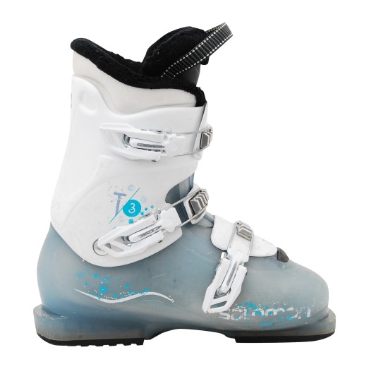 Salomon Junior T2/ T3 azul/ blanco zapato de esquí usado