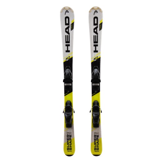  Head Team Supershape usó esquís + fijaciones en blanco / negro / azul