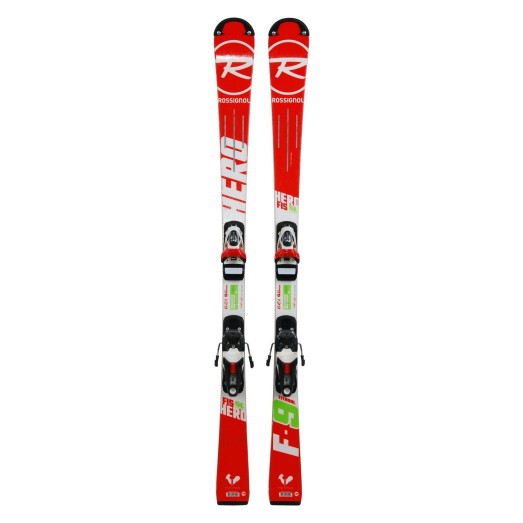 Ski occasion junior Rossignol hero FIS SL pro + fixations - Qualité A