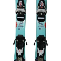 Ski occasion junior Wedze Onebreaker kids yéti turquoise + fixations - Qualité A