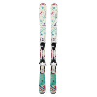 Ski occasion junior Tecno pro Sweety fleurs pastel + fixations - Qualité A