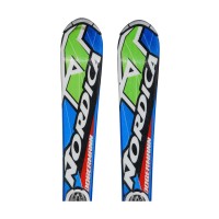Ski occasion junior Nordica Dobermann team race J bleu/vert/rouge + fixations - Qualité A