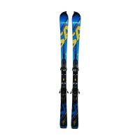 Ski occasion junior Salomon 3V bleu + fixations - Qualité B
