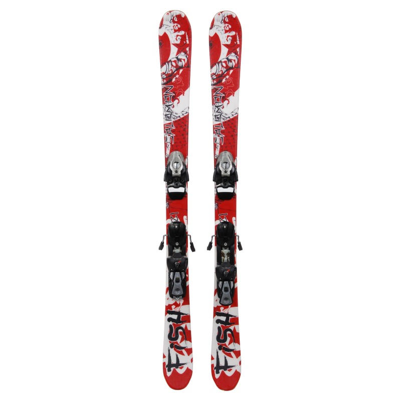 Oportunidad de esquí Junior Salomon Teneighty Fish rojo blanco - fijaciones