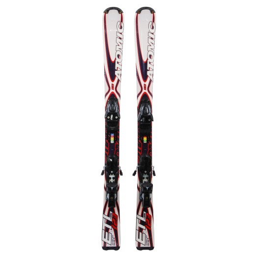 Mini ski occasion Atomic ETL blanc/noir/rouge + fixations