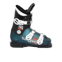 Chaussure ski occasion Salomon Junior T2 / T3 RT noir/bleue translucide - Qualité A