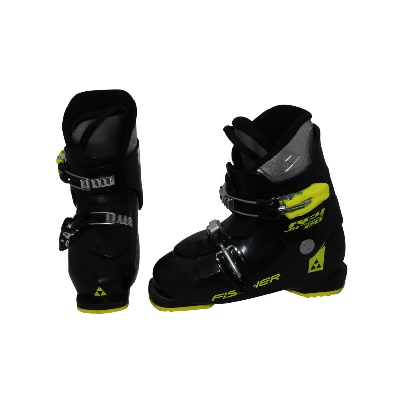 Chaussure de ski occasion junior Fischer RC4 jr noir jaune qualité A