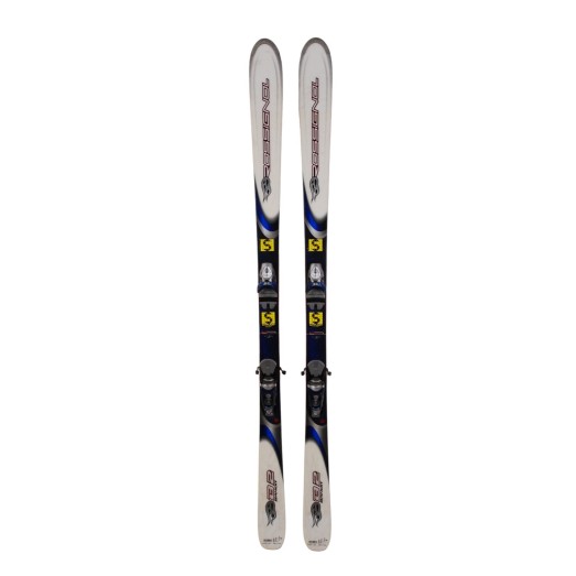 Ski Rossignol Bandit B2 blanc bleu occasion + fixations - Qualité A