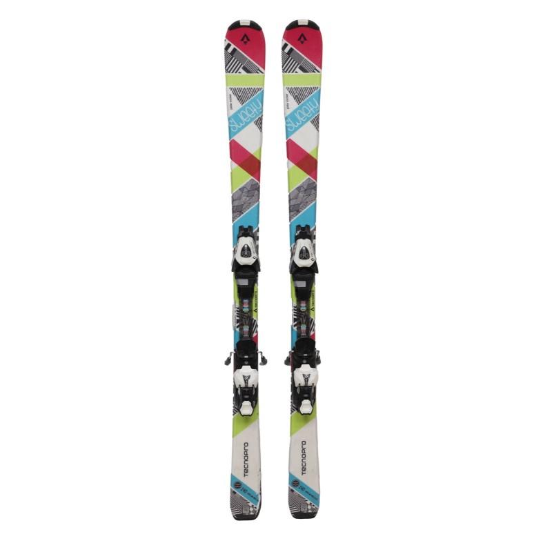 Skis Junior Technopro Firefly Rocket Avec Fixations - D'occasion Pour Freestyle, Longueur 121-130 Cm
