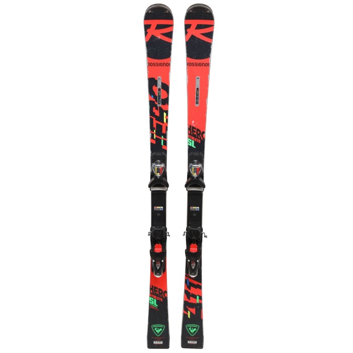 Esquí junior usado Rossignol Hero Athlète SL Titanal + fijaciones - Calidad C