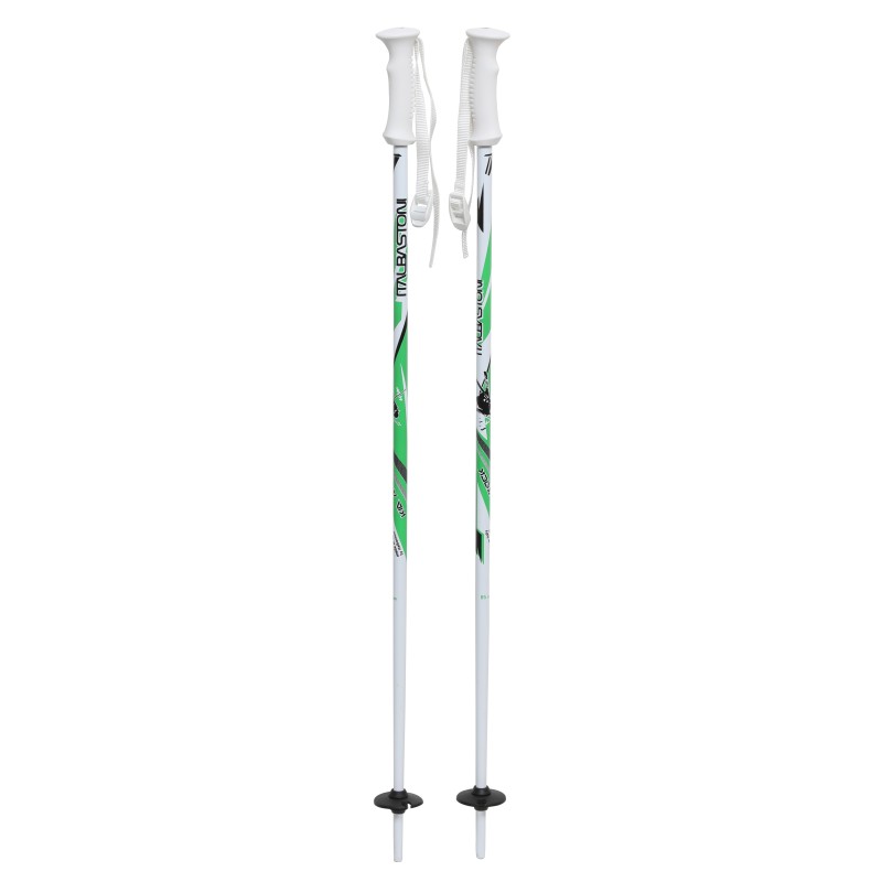 thumbnail image 2 of Riotact Downhill Ski Poles - 115 Cm Aluminum Poles With PVC Handle & Adjustable Neoprene Strap (White) 2 of 5